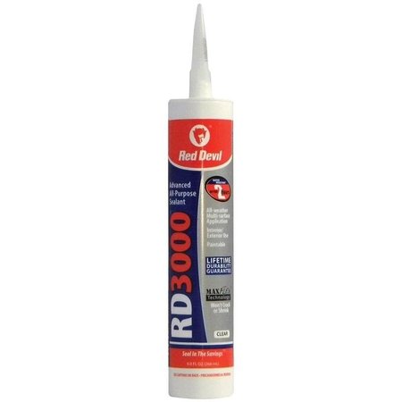 RED DEVIL 0 Advanced Sealant, Clear, 1 day Curing, 20 to 120 deg F, 9 oz Cartridge 987
